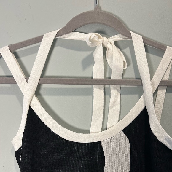 Women’s SHEIN Black & White Maxi Tie Neck Bodycon Dress L - Picture 9 of 15